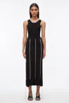 3.1 Phillip Lim Knit Midi Skirt With Piping In Midnight-ivory