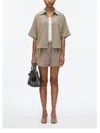 3.1 Phillip Lim Wool Crepe Boxy Shirt Sleeve Shirt In Grey