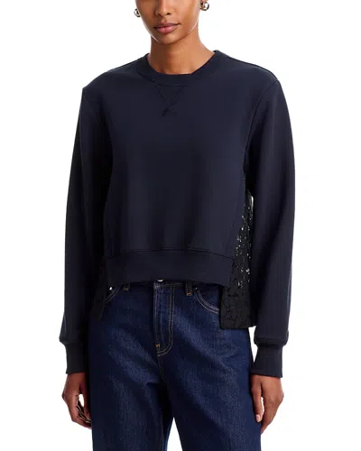 3.1 Phillip Lim Lace Back French Terry Sweatshirt In Blue