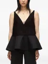 3.1 Phillip Lim Lace-panel Peplum Top In Black