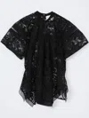 3.1 Phillip Lim Cord Embroidered Lace Flounce Top In Black