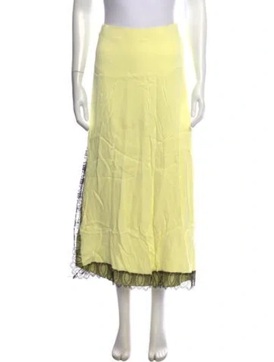 Pre-owned 3.1 Phillip Lim Lace Pattern Long Skirt In Yellow