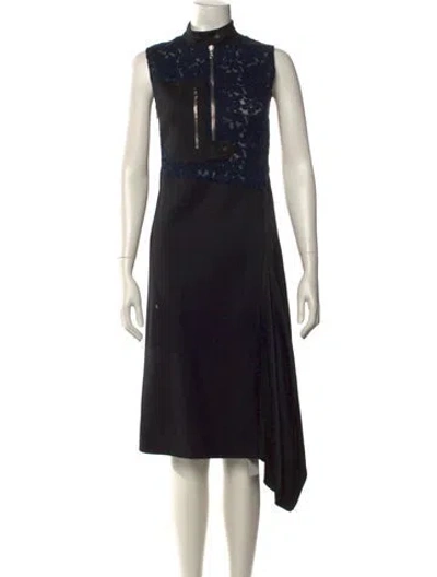 Pre-owned 3.1 Phillip Lim Lace Pattern Midi Length Dress In Black