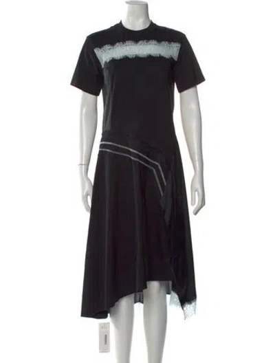 Pre-owned 3.1 Phillip Lim Lace Pattern Midi Length Dress In Black