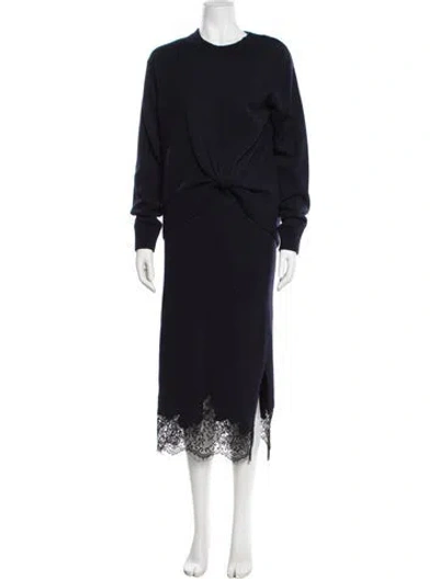 Pre-owned 3.1 Phillip Lim Lace Pattern Midi Length Dress In Blue