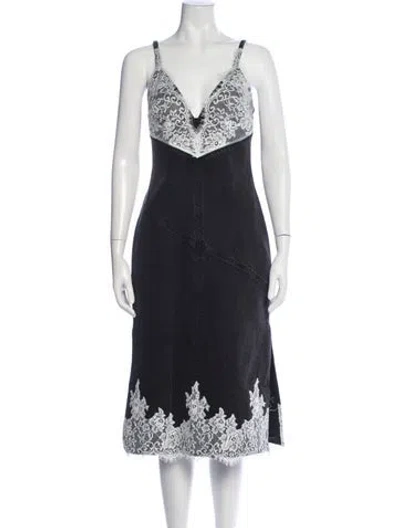 Pre-owned 3.1 Phillip Lim Lace Pattern Midi Length Dress W/ Tags In Black