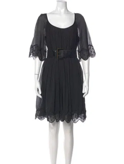Pre-owned 3.1 Phillip Lim Lace Pattern Mini Dress In Black