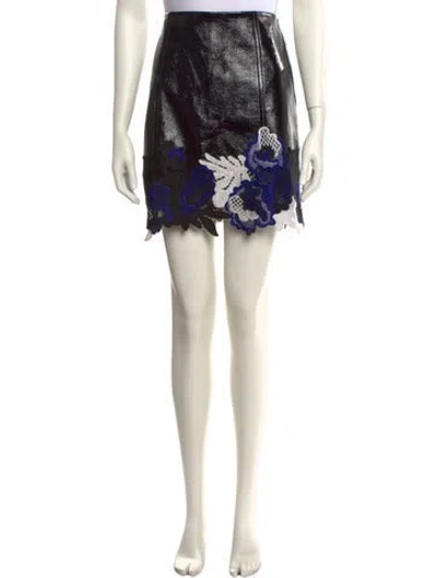 Pre-owned 3.1 Phillip Lim Lace Pattern Mini Skirt In Black