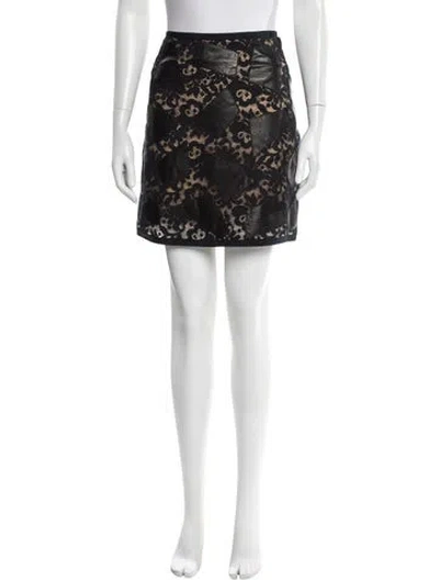 Pre-owned 3.1 Phillip Lim Lace Pattern Mini Skirt In Black