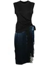 3.1 Phillip Lim T-shirt Combo Dress With Endless Lace Loop In Bl019 Black-midnight