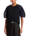 3.1 Phillip Lim Lace-panel Top In Black/navy