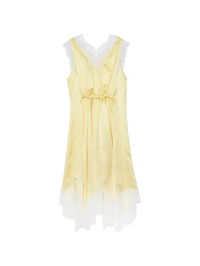 3.1 Phillip Lim V-neck Midi Dress Yuzu In Metallic