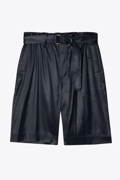 3.1 Phillip Lim Lacquered Tailoring Drawstring Cargo Short In Blue