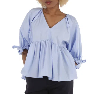 3.1 Phillip Lim Ladies Blue V Neck Cotton Poplin Top