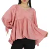 3.1 Phillip Lim Ladies Dusty Pink Empire Waisted V Neck Top In Pink
