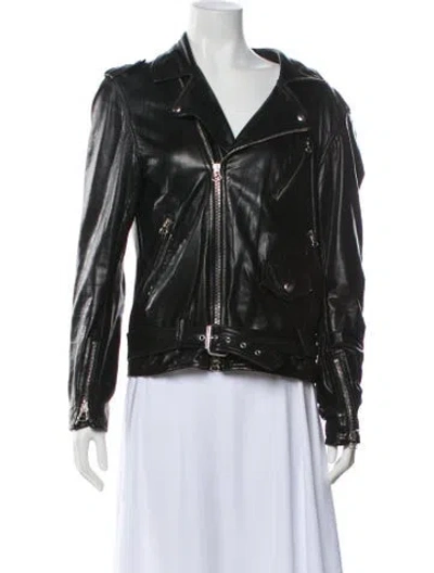 Pre-owned 3.1 Phillip Lim Lamb Leather Biker Jacket In Black