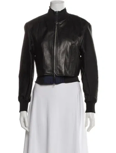 Pre-owned 3.1 Phillip Lim Lamb Leather Biker Jacket In Black