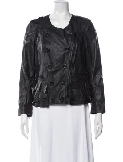 Pre-owned 3.1 Phillip Lim Lamb Leather Biker Jacket In Black