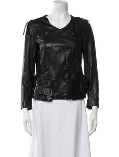 Pre-owned 3.1 Phillip Lim Lamb Leather Biker Jacket In Black