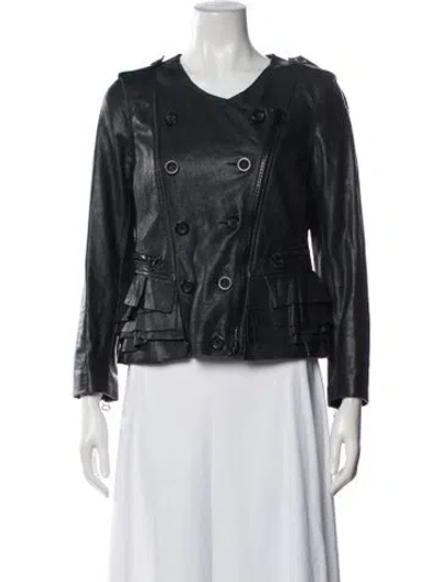 Pre-owned 3.1 Phillip Lim Lamb Leather Biker Jacket In Black
