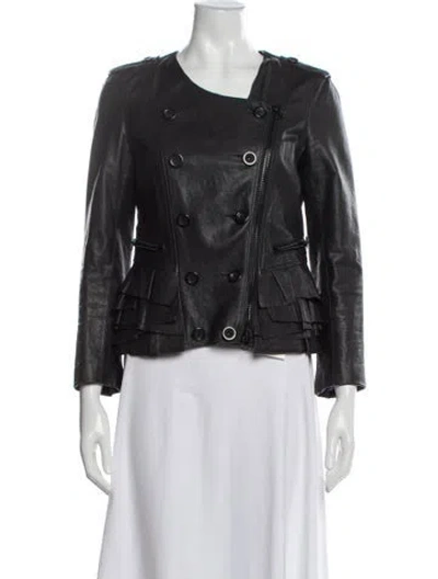 Pre-owned 3.1 Phillip Lim Lamb Leather Biker Jacket In Black