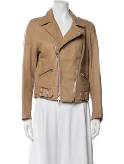 Pre-owned 3.1 Phillip Lim Lamb Leather Biker Jacket In Blue