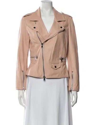 Pre-owned 3.1 Phillip Lim Lamb Leather Biker Jacket In Pink