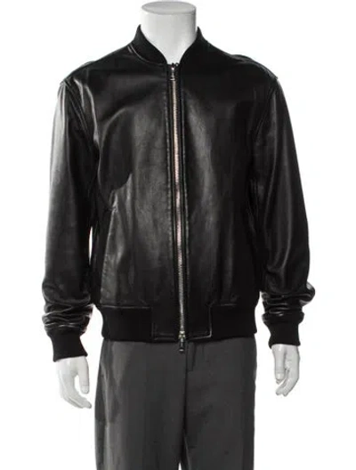 Pre-owned 3.1 Phillip Lim Lamb Leather Bomber Jacket In Black
