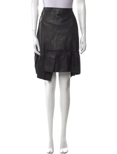 Pre-owned 3.1 Phillip Lim Lamb Leather Knee-length Skirt In Black