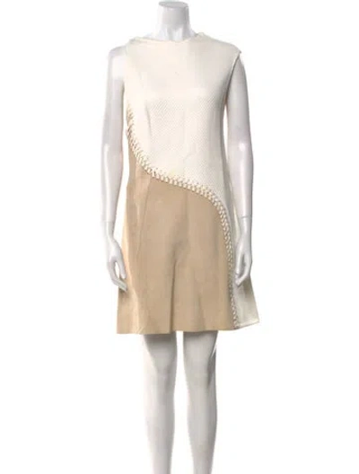 Pre-owned 3.1 Phillip Lim Lamb Leather Mini Dress In Neutral
