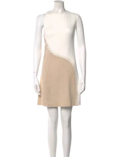 Pre-owned 3.1 Phillip Lim Lamb Leather Mini Dress In Neutral