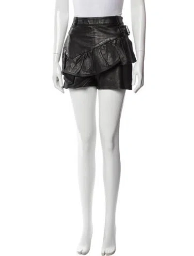 Pre-owned 3.1 Phillip Lim Lamb Leather Mini Shorts In Black