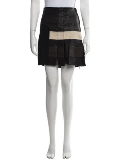 Pre-owned 3.1 Phillip Lim Lamb Leather Mini Skirt In Black