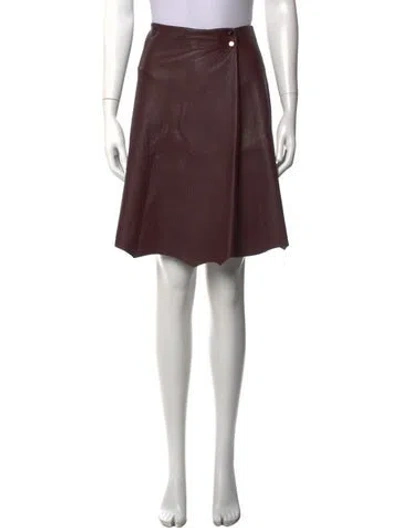 Pre-owned 3.1 Phillip Lim Lamb Leather Mini Skirt In Burgundy