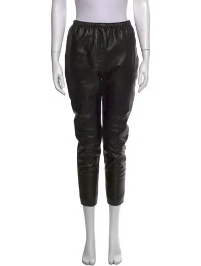 Pre-owned 3.1 Phillip Lim Lamb Leather Straight Leg Pants In Black