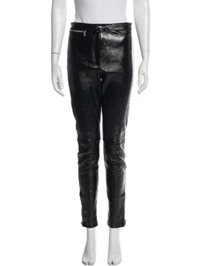 Pre-owned 3.1 Phillip Lim Lamb Leather Straight Leg Pants In Black