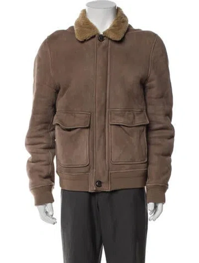 Pre-owned 3.1 Phillip Lim Lamb Leather Utility Jacket In Neutral