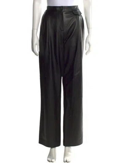Pre-owned 3.1 Phillip Lim Lamb Leather Wide Leg Pants In Black