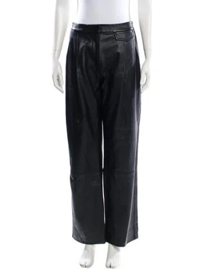 Pre-owned 3.1 Phillip Lim Lambskin Straight Leg Pants In Black