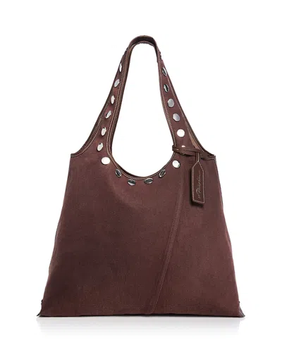 3.1 Phillip Lim Large Washed Denim Market Tote Bag In Orange