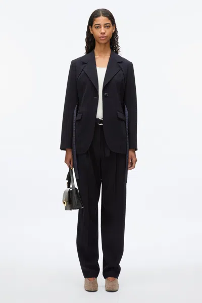 3.1 Phillip Lim Layered Blazer With Tie Belt In Midnight