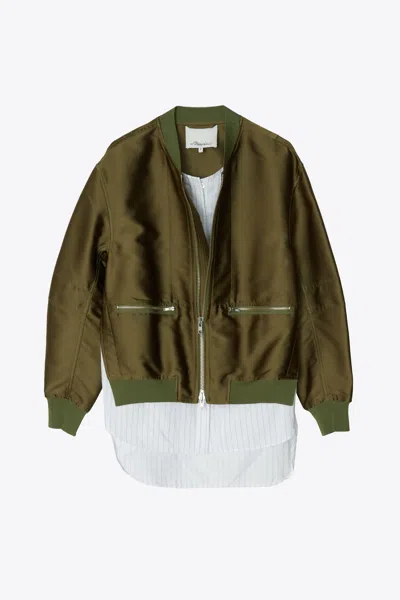 3.1 Phillip Lim Layered Bomber Jacket In Green