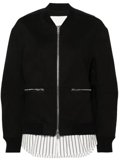 3.1 Phillip Lim Layered Bomber Jacket In Blk Multi
