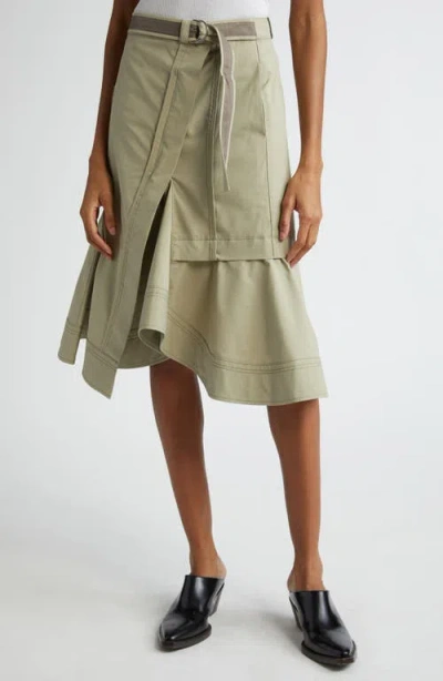 3.1 Phillip Lim Layered Cotton Blend Cargo Skirt In Fog