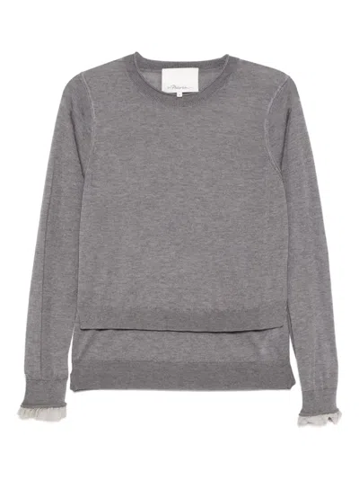 3.1 Phillip Lim Layered Knitted Top In Grey