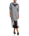 3.1 Phillip Lim Layered Look Sweater Dress In Medium Melange Grey