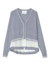 3.1 Phillip Lim Layered Merino Cardigan In Gray