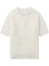 3.1 Phillip Lim Airy Short-sleeve Open-knit Polo Top In Weiss