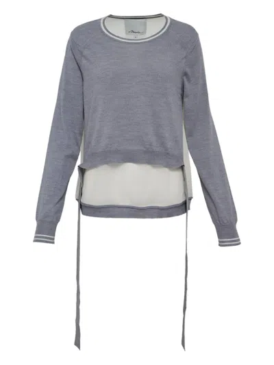 3.1 Phillip Lim Layered Wool Sweater In Gray