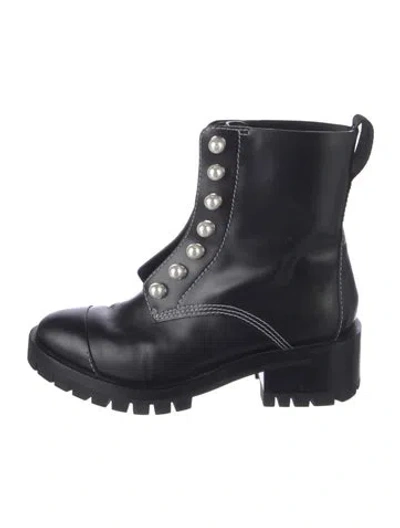 Pre-owned 3.1 Phillip Lim Leather Beaded Accents Combat Boots In Black